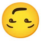 cara al revés + cara sonriendo con superioridad