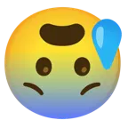 cara al revés + cara con ansiedad y sudor
