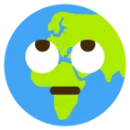 face with rolling eyes + globe showing Europe-Africa