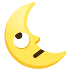 face with rolling eyes + last quarter moon face