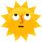 face with rolling eyes + sun with face