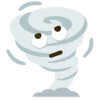 face with rolling eyes + tornado