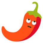 face with rolling eyes + hot pepper