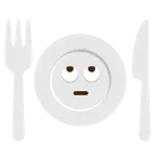 face with rolling eyes + fork and knife with plate