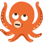 face with rolling eyes + octopus