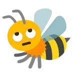 face with rolling eyes + honeybee