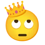 face with rolling eyes + crown