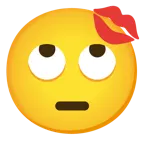 face with rolling eyes + kiss mark