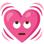 face with rolling eyes + beating heart