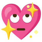 face with rolling eyes + sparkling heart