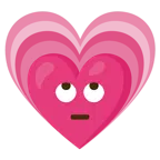 face with rolling eyes + growing heart