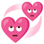 face with rolling eyes + revolving hearts