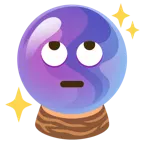 face with rolling eyes + crystal ball