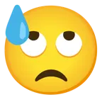face with rolling eyes + downcast face with sweat