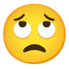 face with rolling eyes + worried face