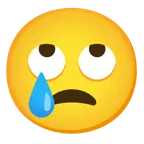 face with rolling eyes + crying face