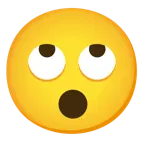 face with rolling eyes + hushed face