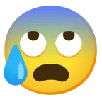 face with rolling eyes + anxious face with sweat