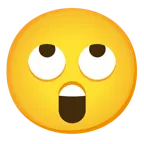 face with rolling eyes + astonished face
