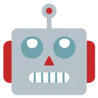 face with rolling eyes + robot