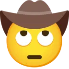face with rolling eyes + cowboy hat face