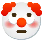 face with rolling eyes + clown face