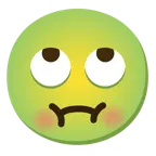 face with rolling eyes + nauseated face