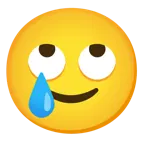 face with rolling eyes + smiling face with tear