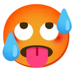 face with rolling eyes + hot face