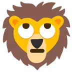 face with rolling eyes + lion