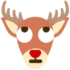 face with rolling eyes + deer