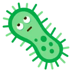 face with rolling eyes + microbe
