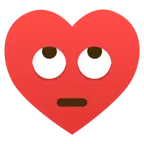 face with rolling eyes + heart suit