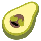 sich die Augen zuhaltendes Affengesicht + Avocado