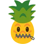 ağzı fermuarlı yüz + ananas