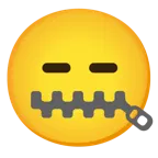 zipper-mouth face + expressionless face