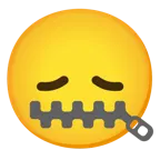 zipper-mouth face + disappointed face