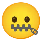 zipper-mouth face + frowning face with open mouth
