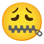zipper-mouth face + weary face