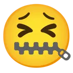 zipper-mouth face + tired face