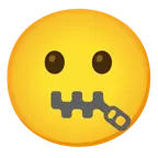 zipper-mouth face + face with open mouth