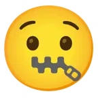zipper-mouth face + hushed face