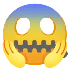 zipper-mouth face + face screaming in fear