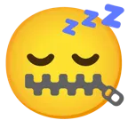 zipper-mouth face + sleeping face