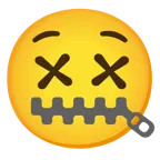 zipper-mouth face + face with crossed-out eyes