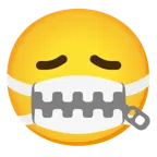 zipper-mouth face + face with medical mask