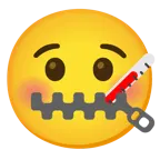 zipper-mouth face + face with thermometer