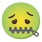 zipper-mouth face + nauseated face