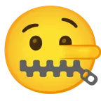 zipper-mouth face + lying face