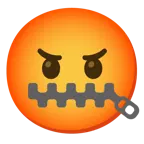 zipper-mouth face + face with symbols on mouth